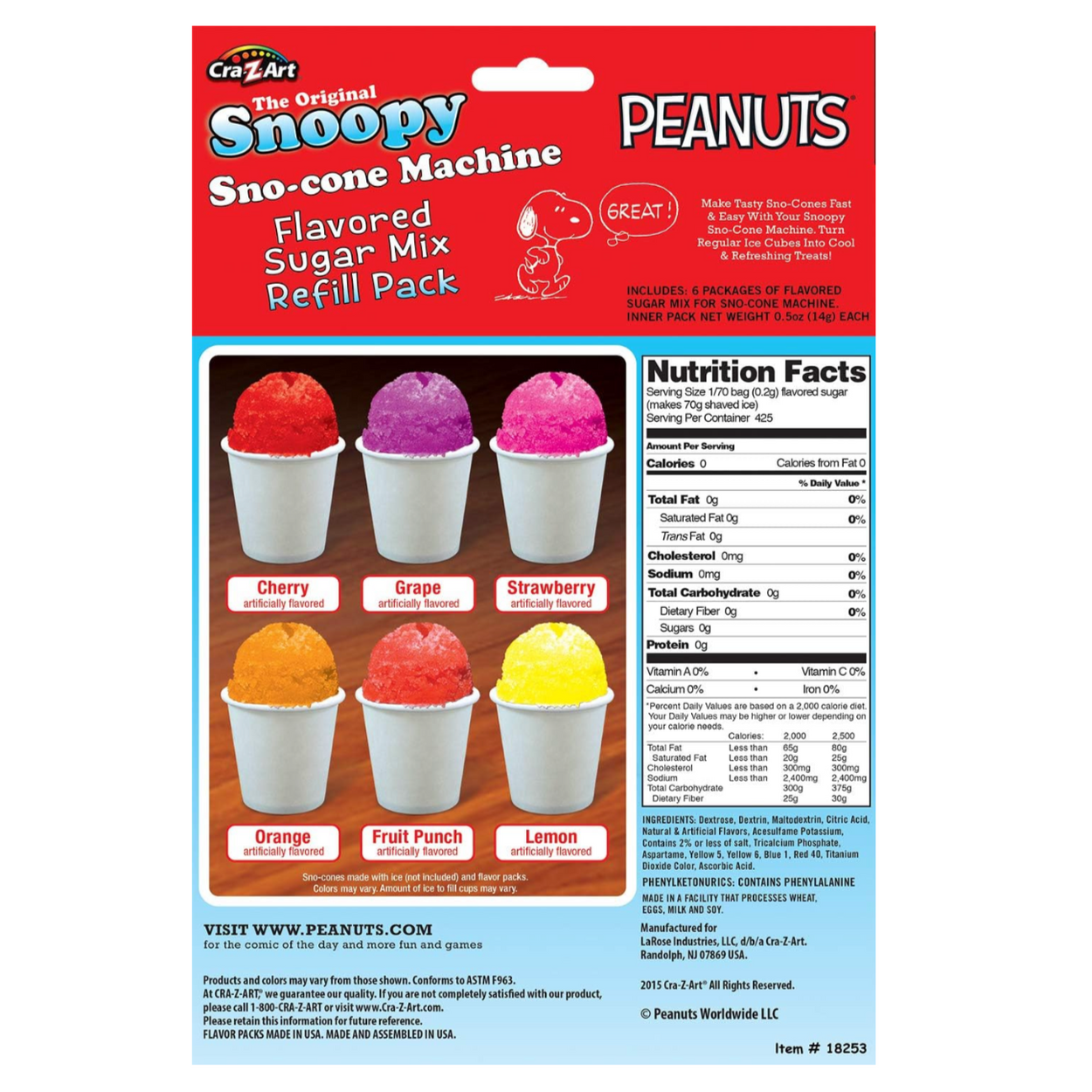 Snoopy Sno-Cone Refills — Child's Play Toys Store