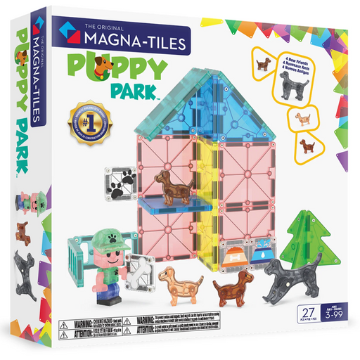 Magna-Tiles Puppy Park toy set packaging on a white background