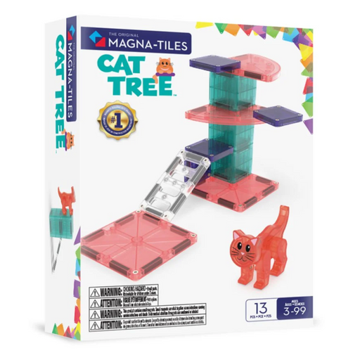 Magna-Tiles Cat Tree toy set packaging on a white background